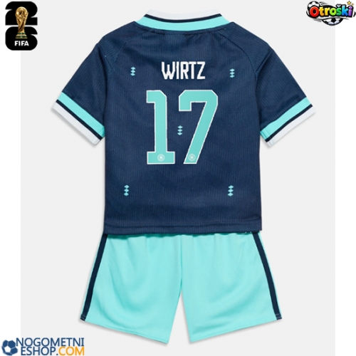 Otroški Nogometni dresi Nemčija Florian Wirtz #17 Gostujoči SP 2026 Kratek Rokav (+ Kratke hlače)